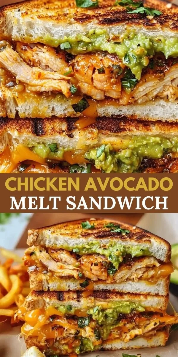 Delicious Chicken Avocado Melt Sandwich with fresh ingredients