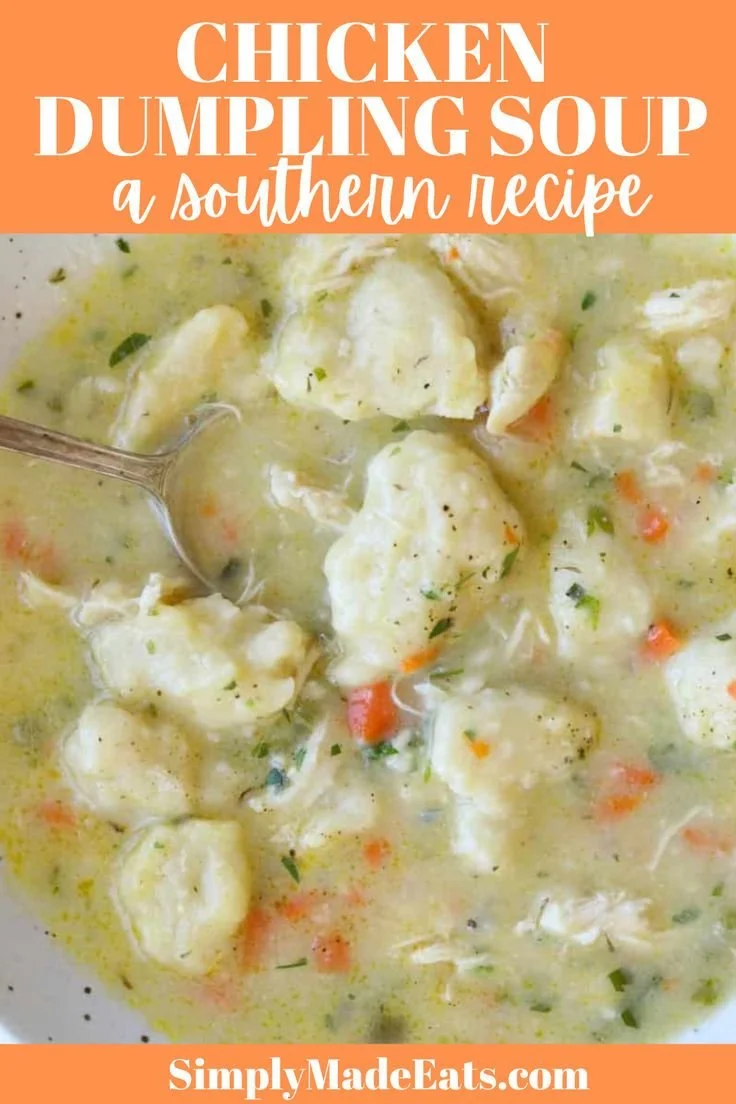 Delicious bowl of Chicken Dumpling Soup with tender chicken, dumplings, and herbs