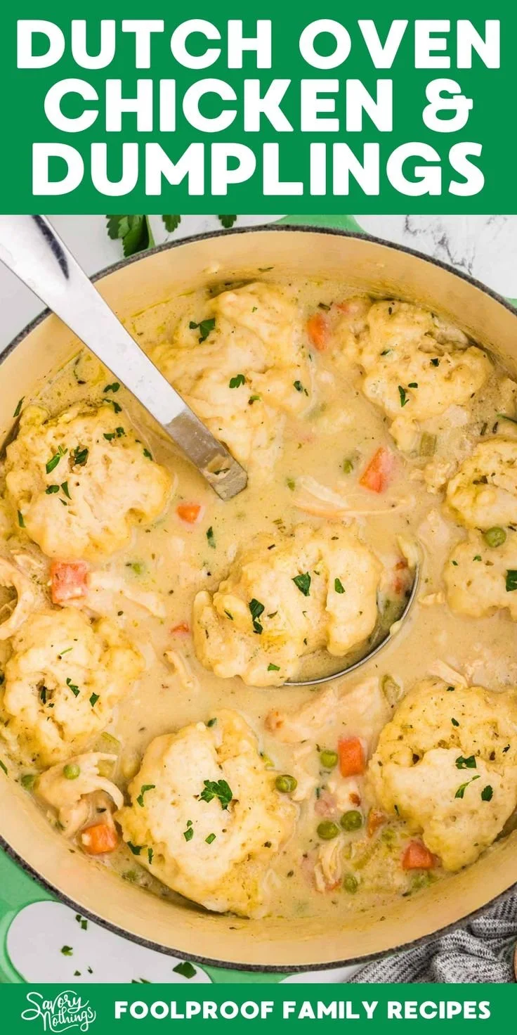 Delicious Chicken & Dumplings in a comforting one-pot meal