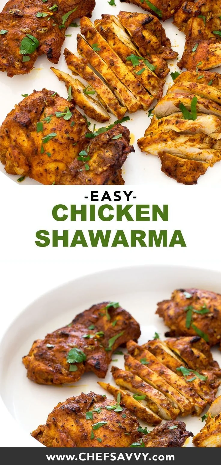 Delicious Chicken Shawarma served with fresh vegetables and spices