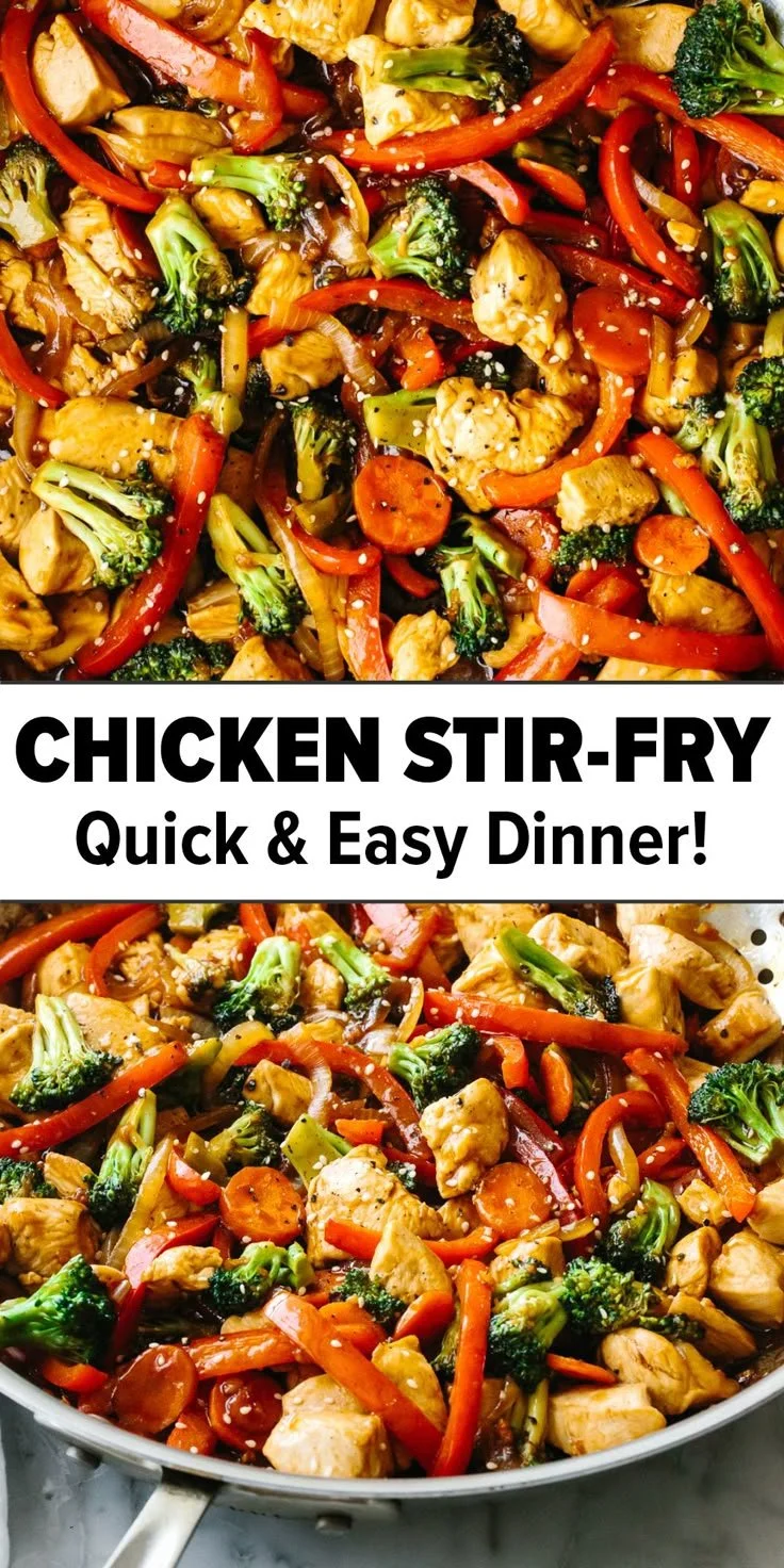 Delicious chicken stir-fry with colorful vegetables and savory sauce