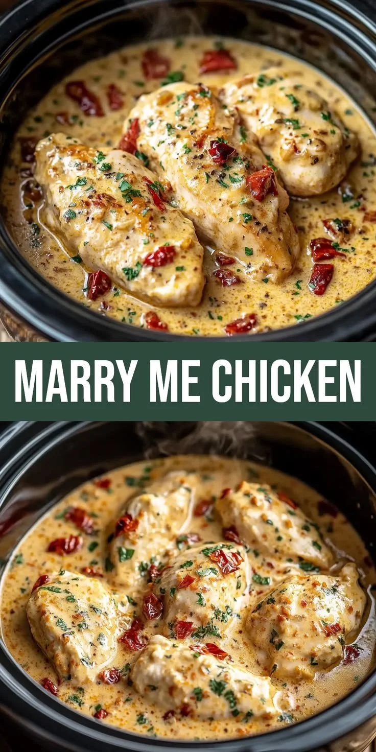 Delicious Dump and Go Crockpot Marry Me Chicken dish served in a bowl