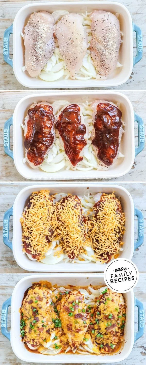 Delicious Easy BBQ Chicken Bake served on a plate with sides
