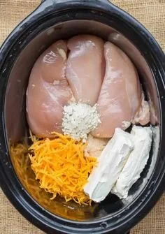 Delicious easy Crockpot chicken recipe prepared with fresh ingredients.
