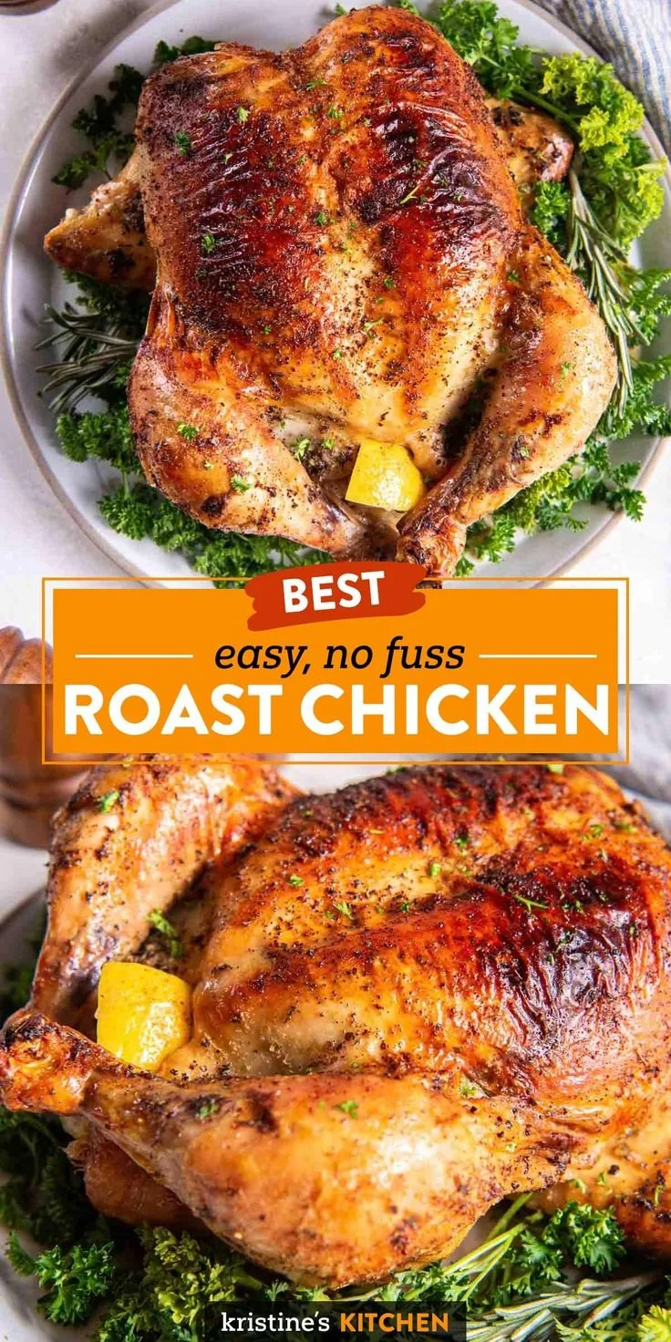 Easy no fuss roast chicken recipe for a tender and delicious meal
