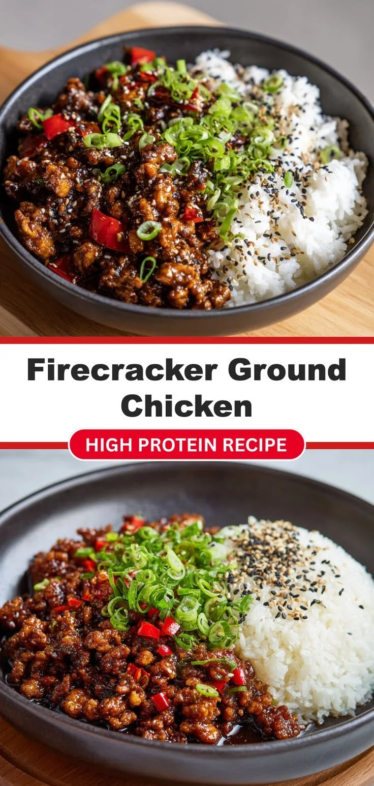 Firecracker Ground Chicken dish, high protein meal for the family