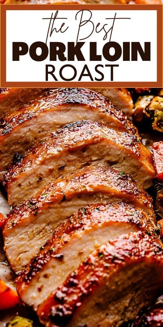 Honey Garlic Glazed Pork Loin Roast served on a platter