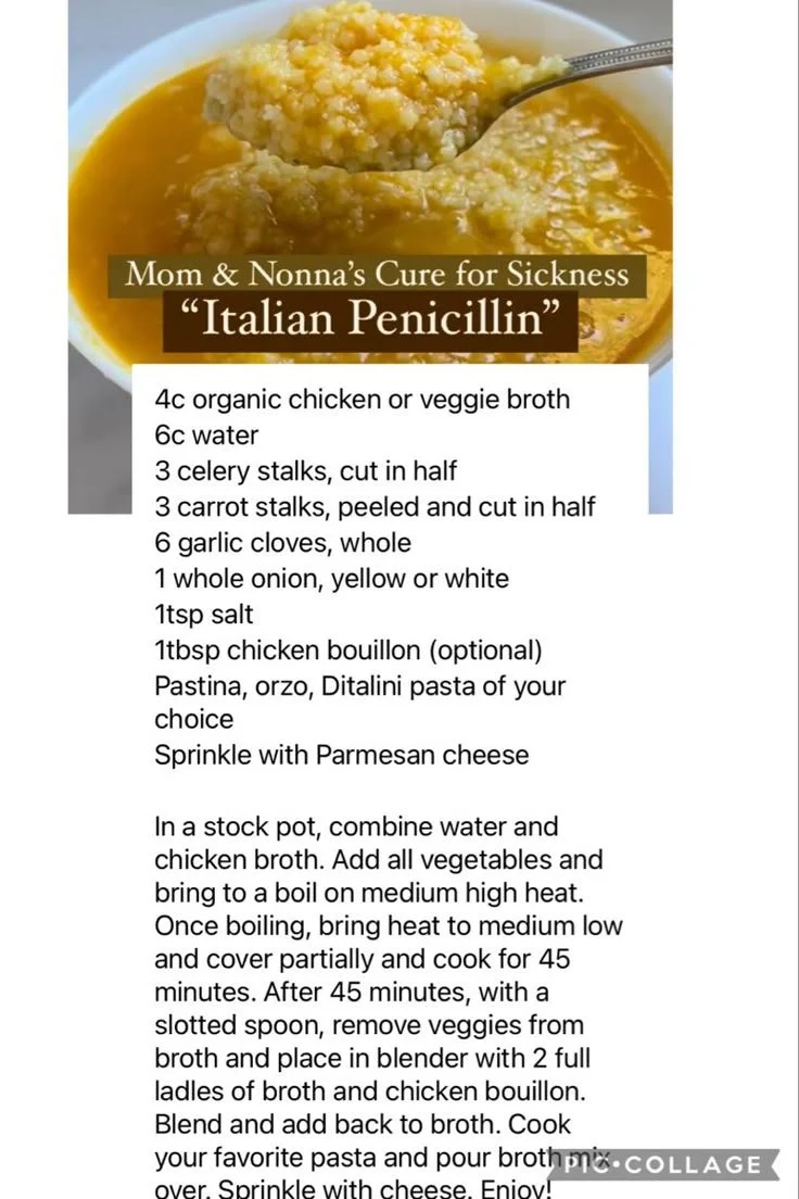 A bowl of Italian penicillin soup, showcasing fresh ingredients and vibrant colors.