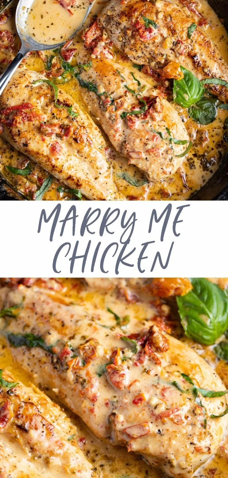 Delicious Marry Me Chicken served with herbs and creamy sauce