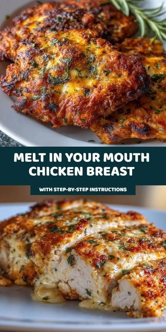 Delicious Melt In Your Mouth Chicken served on a plate with herbs