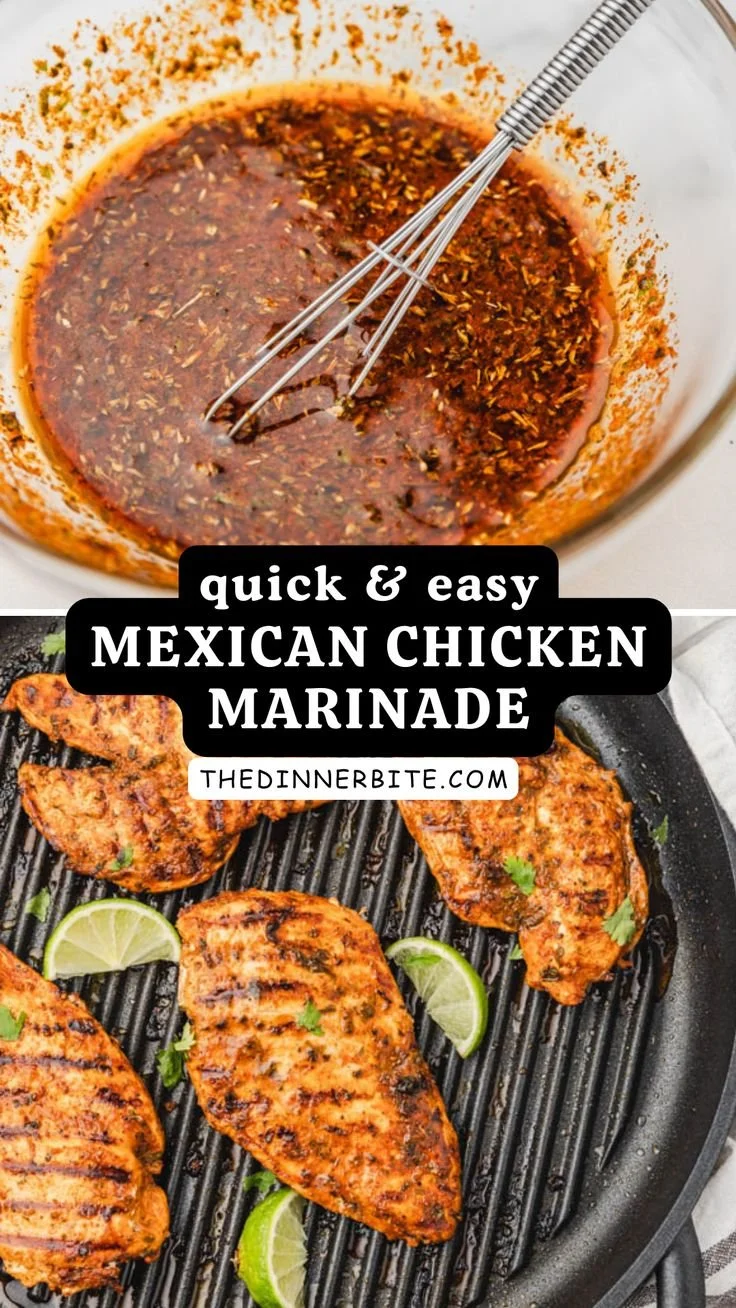 A vibrant bowl of Mexican Chicken Marinade with fresh herbs and spices