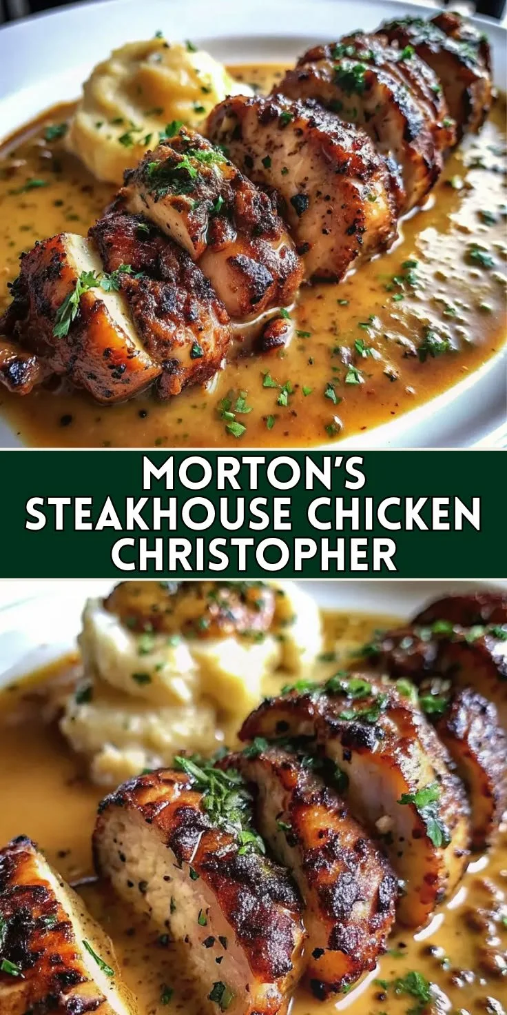 Delicious Chicken Christopher dish inspired by Morton’s recipe.