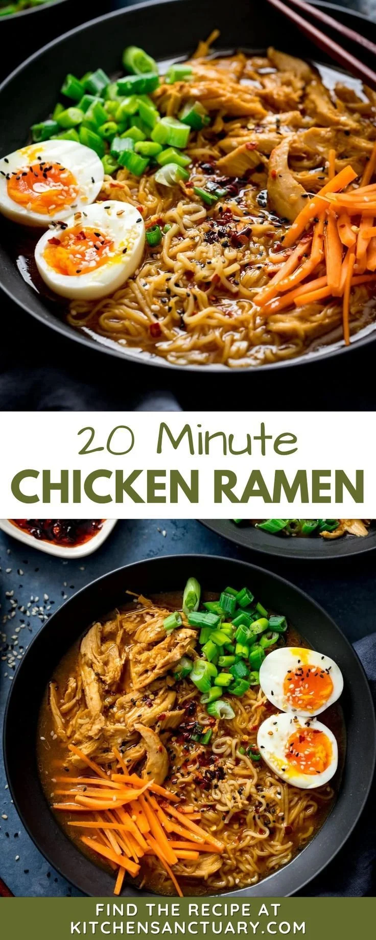 Quick and easy chicken ramen bowl ready in 20 minutes