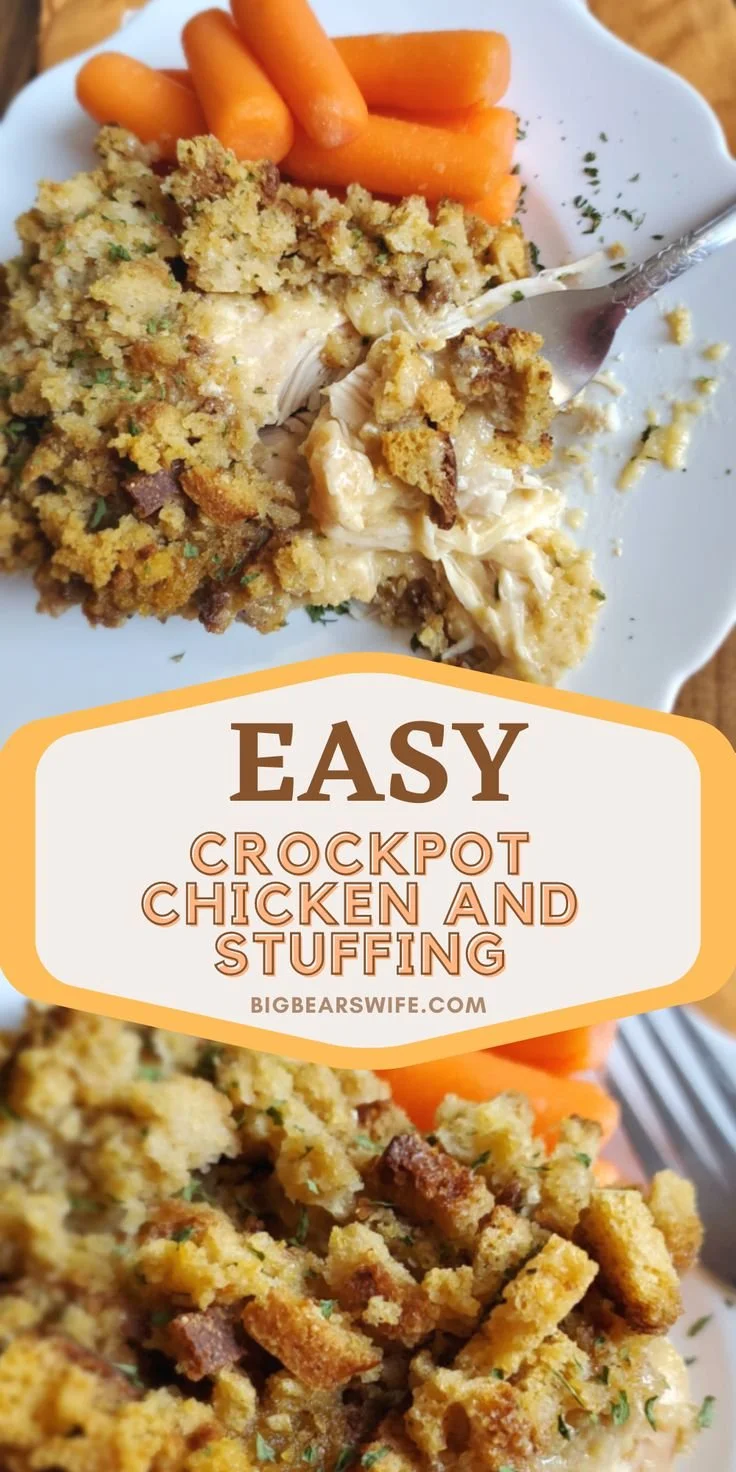 Slow Cooker Chicken and Stuffing in a cozy kitchen setting