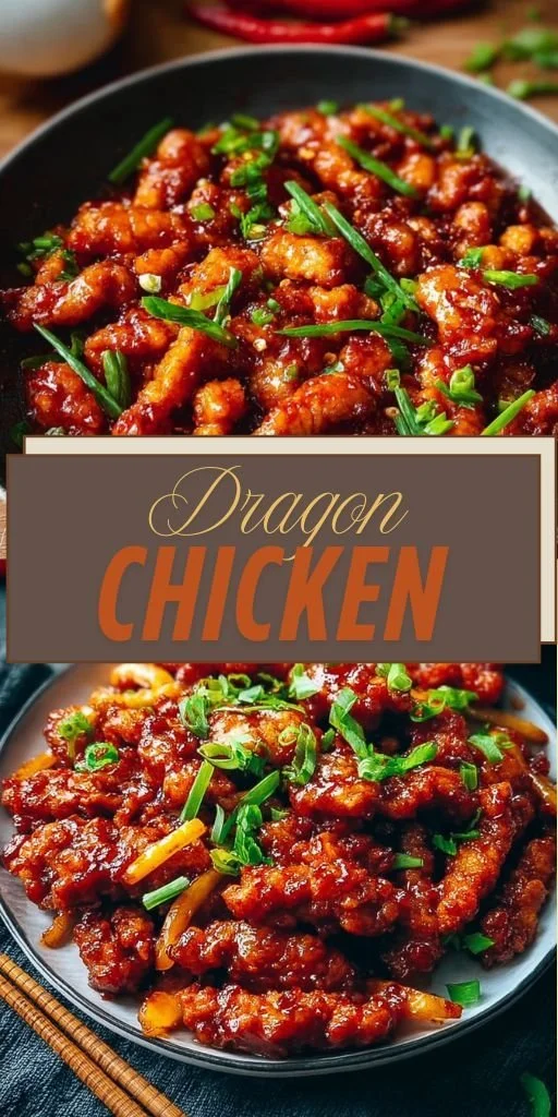 Delicious spicy dragon chicken dish garnished with fresh herbs