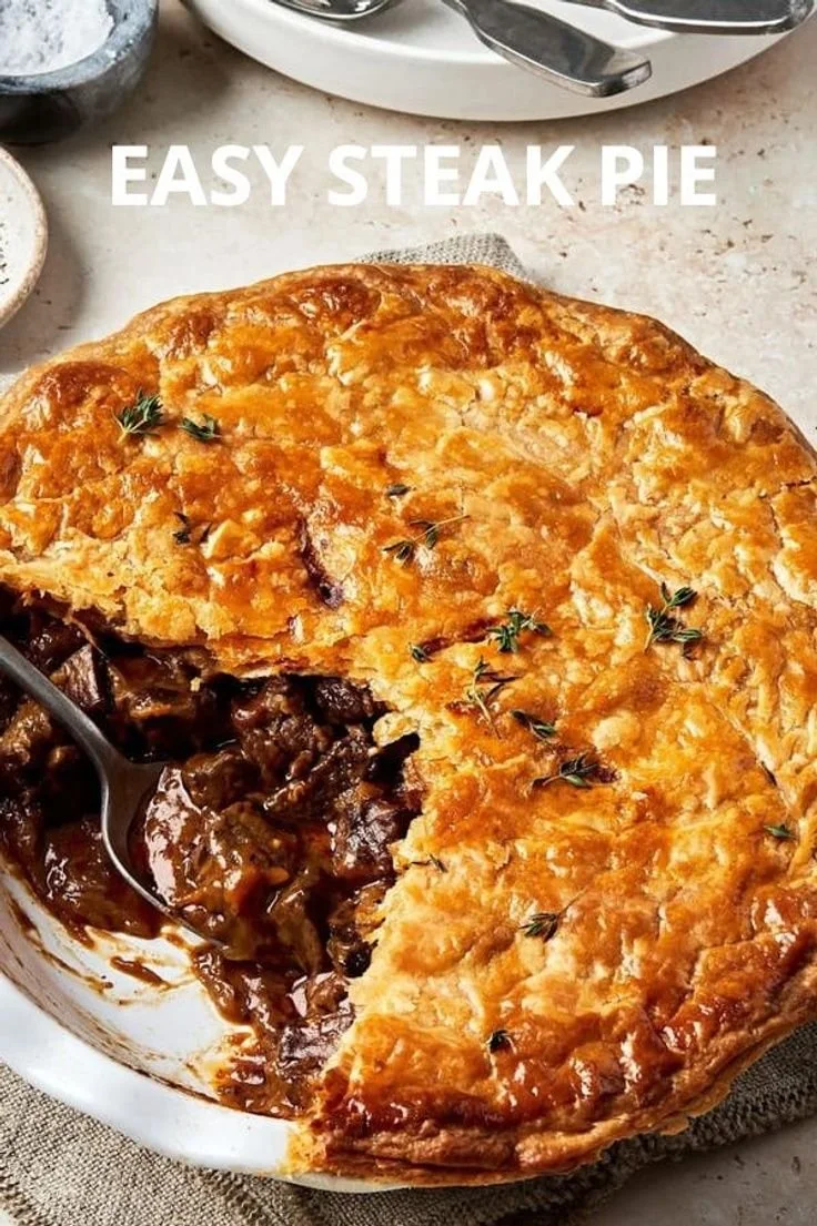 Delicious homemade Steak Pie with flaky crust and hearty beef filling