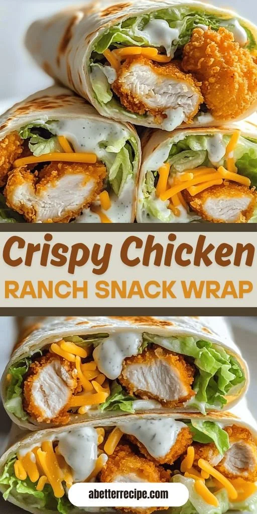 Delicious Tasty Crispy Chicken Ranch Snack Wrap ready to eat