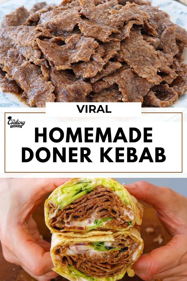 Plate of homemade doner kebab with fresh ingredients and sauces